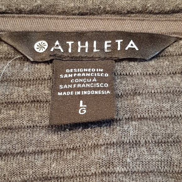 Athleta Ribbed Sweatshirt with 3/4 Zip Gray Size Large - Picture 2 of 11